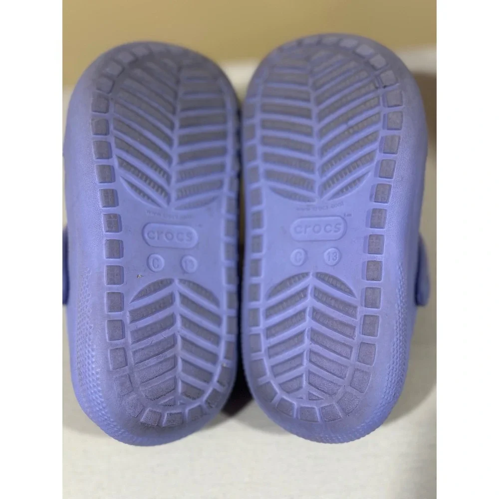 Crocs Kids Classic Cutie Platform Clog Purple Size 13 C Butterfly Jibbitz Shoes